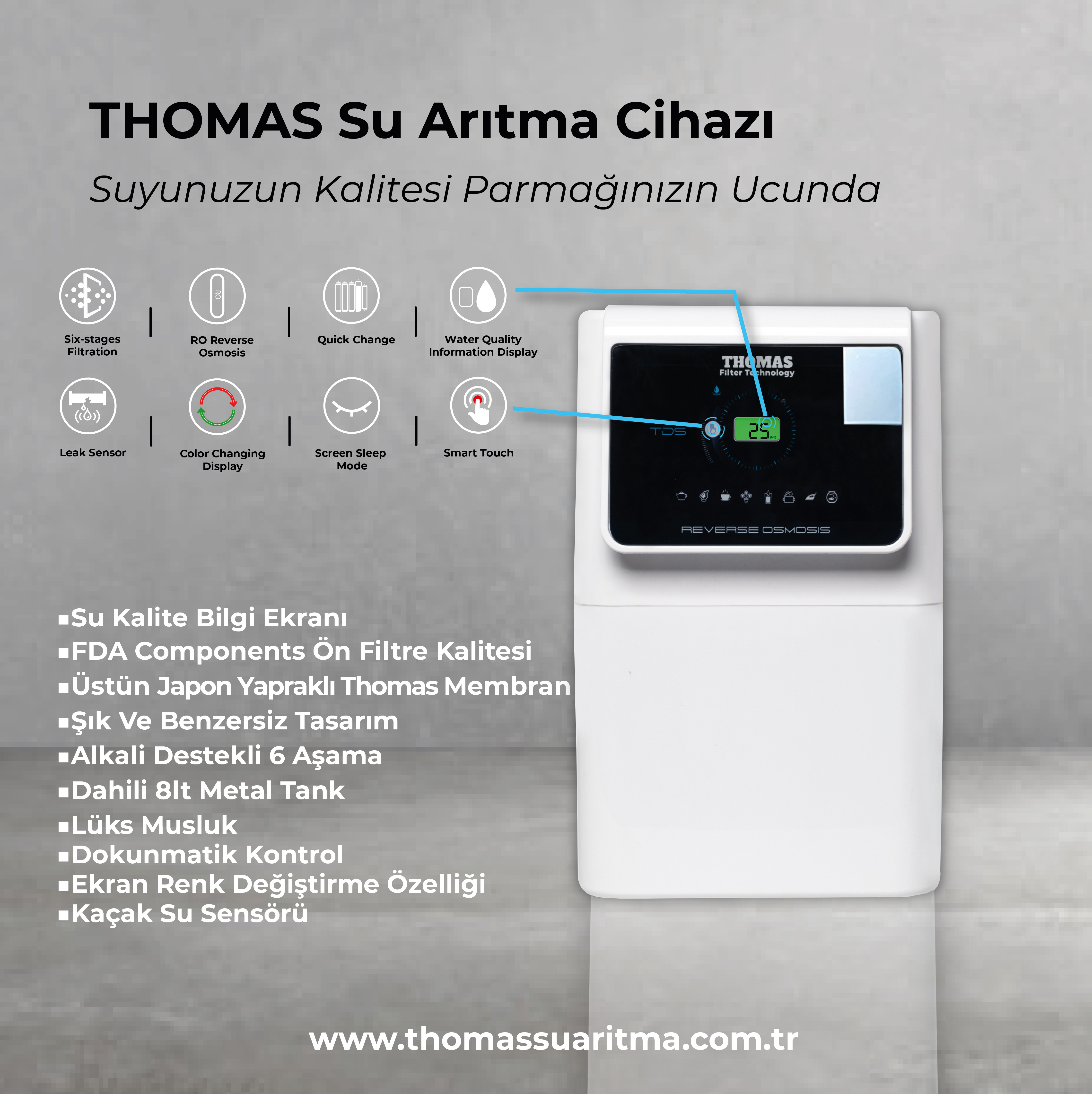 Thomas Dijital Smart Touch Su Arıtma Cihazı 